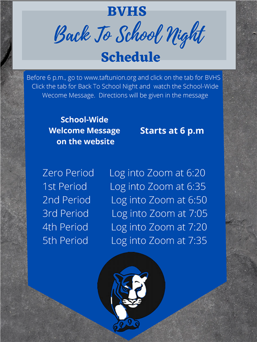 BVHS Back to School Night  